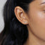 Three Stars CZ Stud Earring, Unisex, Gold, Silver - SS070 LR
