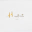 Dainty Round Bar Stud Earring, Unisex, Gold, Silver SHEMISLI SS011
