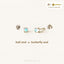Blue Gradient Glass Stud Earring, Unisex, Sterling Silver SHEMISLI - SS101 Butterfly End, SS796 Screw Ball End (Type A)