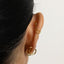 Double Chain Helix Earring With Screw Ball End, Unisex, Gold, Silver SHEMISLI SS1332 (Type A Ball End)