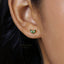 Tiny Emerald CZ Flower Stud Earring, Unisex, Gold, Silver SHEMISLI SS137 Butterfly End, SS867 Screw Ball End (Type A)