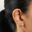 Double Chain Helix Earring With Screw Ball End, Unisex, Gold, Silver SHEMISLI SS1332 (Type A Ball End)