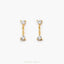 CZ Dangle Earring, White Stone, Unisex, Gold, Silver SHEMISLI - SS209 Butterfly End, SS747 Screw Ball End (Type A)