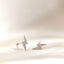 Small Lightning CZ Stud Earring, Unisex, Gold, Silver SHEMISLI - SS115 Butterfly End, SS828 Screw Ball End (Type A)