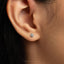 Tiny Baseball Stud Earring, Unisex, Gold, Silver SHEMISLI SS869 Butterfly End, SS870 Screw Ball End (Type A)
