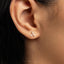 Tiny Hockey Stick Stud Earring, Unisex, Gold, Silver SHEMISLI SS833 Butterfly End, SS834 Screw Ball End (Type A)
