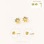 Tiny CZ Sun Stud Earring, Starburst Stud, Unisex, Gold, Silver SHEMISLI SS031 Butterfly End, SS795 Screw Ball End (Type A)