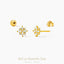 Dainty Marquise Flower Stud Earring, Unisex, Gold, Silver SHEMISLI SS973 Butterfly End, SS974 Screw Ball End (Type A)