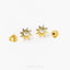 Tiny CZ Sun Stud Earring, Starburst Stud, Unisex, Gold, Silver SHEMISLI SS031 Butterfly End, SS795 Screw Ball End (Type A)