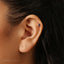 Tiny Sapphire Baguette Stud Earring, Unisex, Gold, Silver SHEMISLI SS339 Butterfly End, SS457 Screw Ball End (Type A)