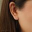 Tiny 4 Pointed Star With White Gem Stud Earring With Screw Ball End, Unisex, Gold, Silver SHEMISLI SS955