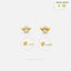 Tiny Angel Wing Halo With AB Stone Stud Earring, Unisex, Gold, Silver SS841 Butterfly End, SS842 Screw Ball End (Type A)