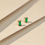 Tiny Emerald Baguette Stud Earring, Unisex, Gold, Silver SHEMISLI SS023 Butterfly End, SS455 Screw Ball End (Type A)