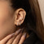 Simple White Stone, Clear CZ Hoop Earring, Huggies, 6, 7, 8, 9, 10, 12mm, Unisex, Gold, Silver SH046, SH047, SH048, SH049, SH050, SH051