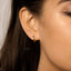 Dainty Marquise CZ Hoop Earring, Huggies, Unisex, Gold, Silver SHEMISLI SH591