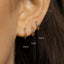 Multicolored Stone Hoop Earring, Rainbow Huggies, 6, 7, 8, 9, 10, 12mm Unisex, Gold, Silver SH132, SH133, SH134, SH135, SH136, SH138