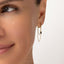 Dangle Chain Baguette Black CZ Hoop Earring, Unisex, Gold, Silver SHEMISLI SH362