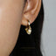 Disc Drop Hoop Earring, Huggies, Unisex, Gold, Silver SHEMISLI SH081