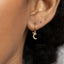 Tiny Moon Drop Hoop Earring, Huggies, Unisex, Gold, Silver SHEMISLI SH145
