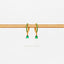 Emerald Teardrop CZ Drop Hoop Earring, Huggies, Unisex, Gold, Silver SHEMISLI SH017