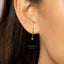 Emerald Teardrop CZ Drop Hoop Earring, Huggies, Unisex, Gold, Silver SHEMISLI SH017