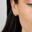 Baguette CZ Hoop Earring, White Stone, Emerald, Turquoise, Sapphire, Black Stone, Unisex, Gold, Silver SH065, SH150, SH333, SH334, SH335