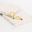 Emerald CZ Drop Hoop Earring, Huggies, Unisex, Gold, Silver SHEMISLI SH338
