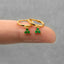 3 Petal Emerald CZ Flower Hoop, Unisex, Gold, Silver SHEMISLI SH355