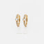 Thin Opal Bezel With CZ Hoop Earring, Huggies, Unisex, Gold, Silver SHEMISLI SH267