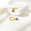 4 leaf Clover Sapphire CZ Drop Hoop Earring, Flower Dangle Huggies, Unisex, Gold, Silver SHEMISLI SH543