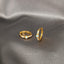 Thin Opal Bezel With CZ Hoop Earring, Huggies, Unisex, Gold, Silver SHEMISLI SH267