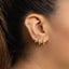 Simple CZ Hoop Earring, Huggies, 6, 7, 8, 9, 10mm Unisex, Gold, Silver SHEMISLI SH180, SH181, SH182, SH183, SH184