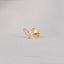 Tiny 2 Leaf White Stone Threadless Flat Back Lip Labret Stud, 18,16ga, 6-10mm, Unisex, Surgical Steel, SHEMISLI SS547