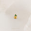 Tiny Triangle Emerald Stone Threadless Flat Back Lip Labret Stud, 18,16ga, 6-10mm, Unisex, Surgical Steel, SHEMISLI SS555