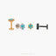 Tiny Turquoise Flower Threadless Flat Back Tragus Stud, 20,18,16ga, 5-10mm Unisex, Surgical Steel SHEMISLI SS1000