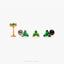 Tiny 3-Petal Emerald Flower Threadless Flat Back Tragus Stud, 20,18,16ga, 5-10mm, Unisex, Surgical Steel, SHEMISLI SS545