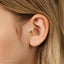 Tiny 3-Petal Emerald Flower Threadless Flat Back Tragus Stud, 20,18,16ga, 5-10mm, Unisex, Surgical Steel, SHEMISLI SS545