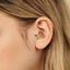 Tiny 3 Leaf Emerald Threadless Flat Back Tragus Stud, 20,18,16ga, 5-10mm, Unisex, Surgical Steel, SHEMISLI SS550