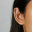 4 Leaf Clover White CZ Helix Hoop, Unisex, Gold, Silver SHEMISLI - SH099, SH220, SH222