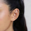 Tiny Black CZ Stone Helix Hoop Earring, Unisex, Gold, Silver SHEMISLI SH656, SH657, SH658, SH659