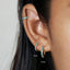 Simple Turquoise cz Hoop Earring, Huggies, Unisex, Gold, Silver SHEMISLI SH126, SH127, SH128, SH129, SH130
