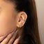 Multicolored Stone Conch Hoop Earring, Rainbow Huggies, 8, 9, 10, 12mm Unisex, Gold, Silver SH134, SH135, SH136, SH138
