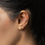 Black Stone CZ Conch Hoop Earring, Huggies, 8, 9, 10, 12mm Unisex, Gold, Silver SHEMISLI SH155, SH156, SH157, SH158