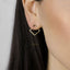Rhombus Shape Ear Jacket, Geometric Square Front And Back Earrings, Unisex, Gold, Silver SHEMISLI SJ015