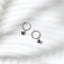 4 Leaf Clover Black CZ Drop Hoop Earrings Stack Set, Flower Dangle Huggies, Unisex, Gold, Silver SHEMISLI SH585, SH544