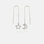 Mismatched Open Moon and Star Ear Threader, Unisex, Gold, Silver SHEMISLI - ST011 NOBKG