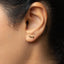 Tiny Triple Stones Climber Stud Earring, White, Emerald, Turquoise, Sapphire, Black, Unisex, Gold, Silver SS125, SS126, SS248, SS249, SS250