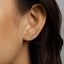 Simple Long Bar Climber Earring, Unisex, Gold, Silver SHEMISLI SS084 LR