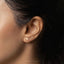 a close up of a person's ear with a small flower on it