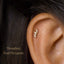 Tiny 3 leaf Threadless Flat Back Earring, 20,18,16ga, 5-10mm Unisex, Surgical Steel SHEMISLI SS586